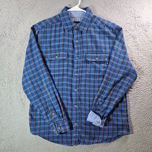 Marmot Shirt Men Medium Button‎ Up Long Sleeve Blue Plaid